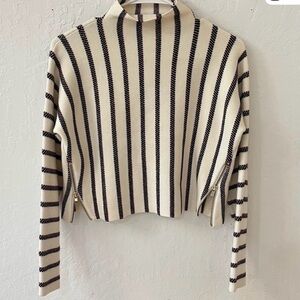 Maje Jumper Mock Neck Turtle Neck Pullover Sweater Side Zip Size 1